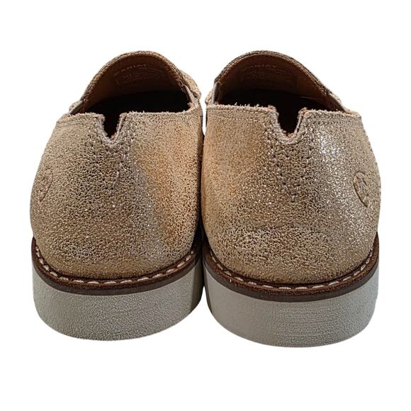 Ariat Women's Cruiser 360 Rose Gold Metallic Leather Slip-On Shoes size 8.5 BNWT - Picture 6 of 7